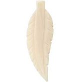 55mm Carved Bone Leaf/Feather – Ivory Tone